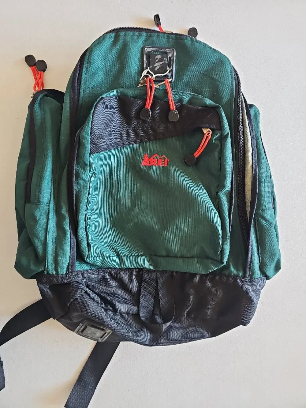 VTG REI Ski Day Pack Backpack Teal Green 2000s Lift Pass Window Side Pockets